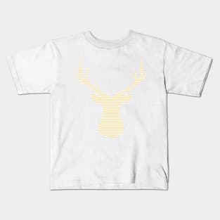 Deer - strips - beige and white. Kids T-Shirt